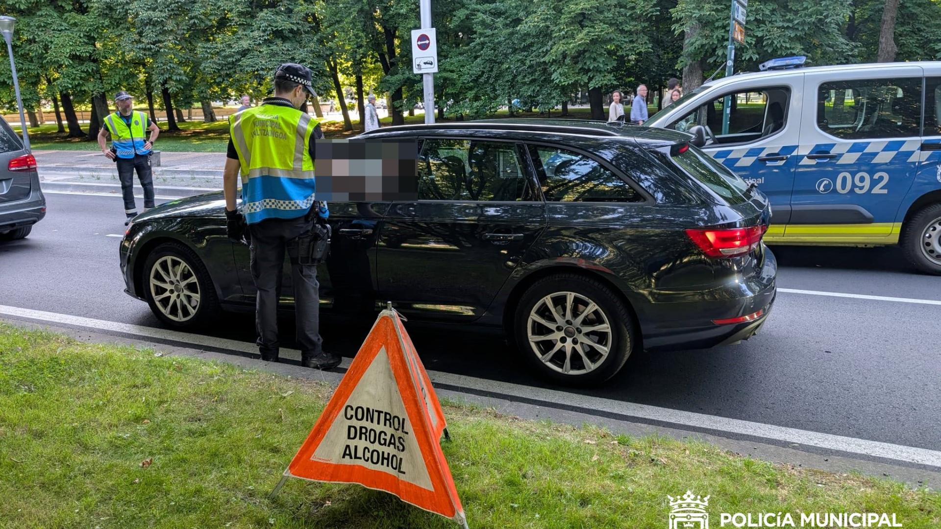 Control de alcohol y drogas de la Policía Municipal de Pamplona