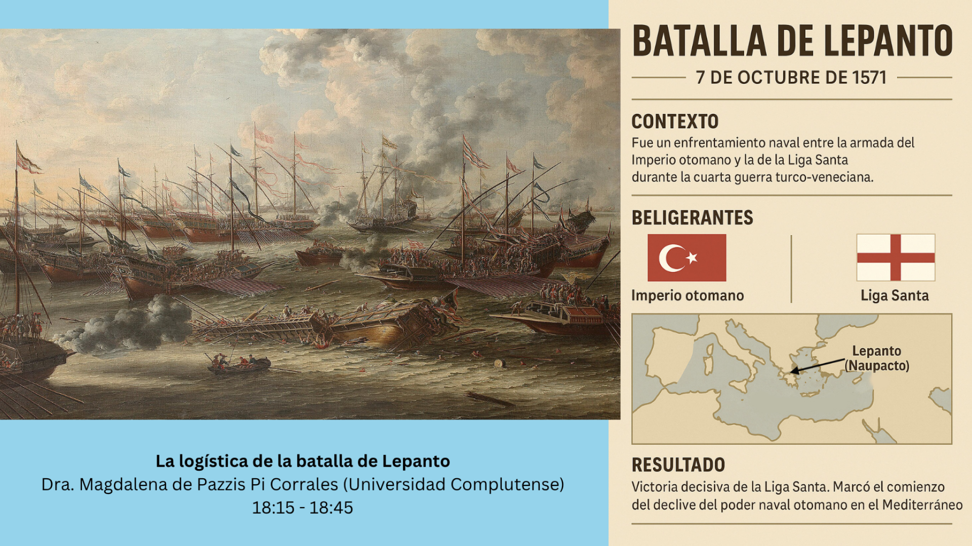 La batalla de Lepanto, óleo de Laureys a Castro