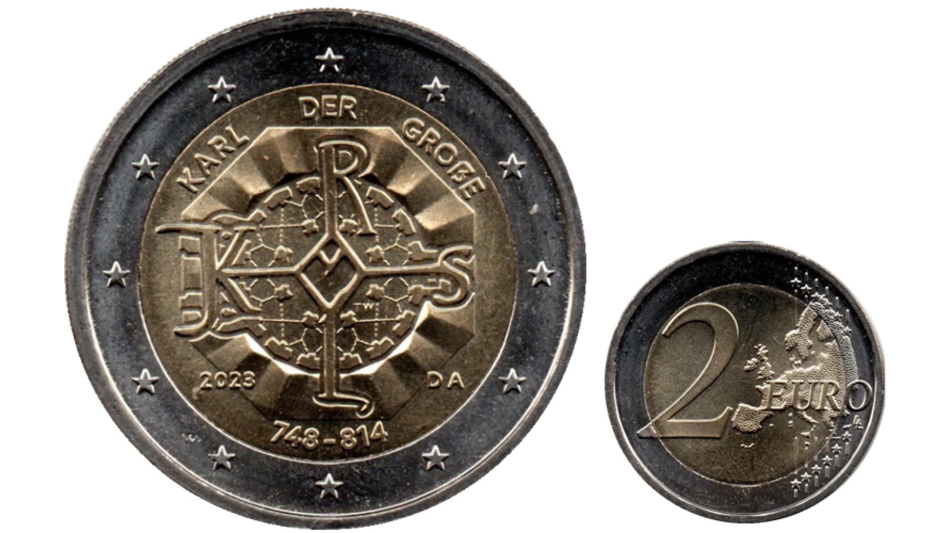 Cara nacional y común de una de las monedas conmemorativas de 2 euros de Alemania de 2023
