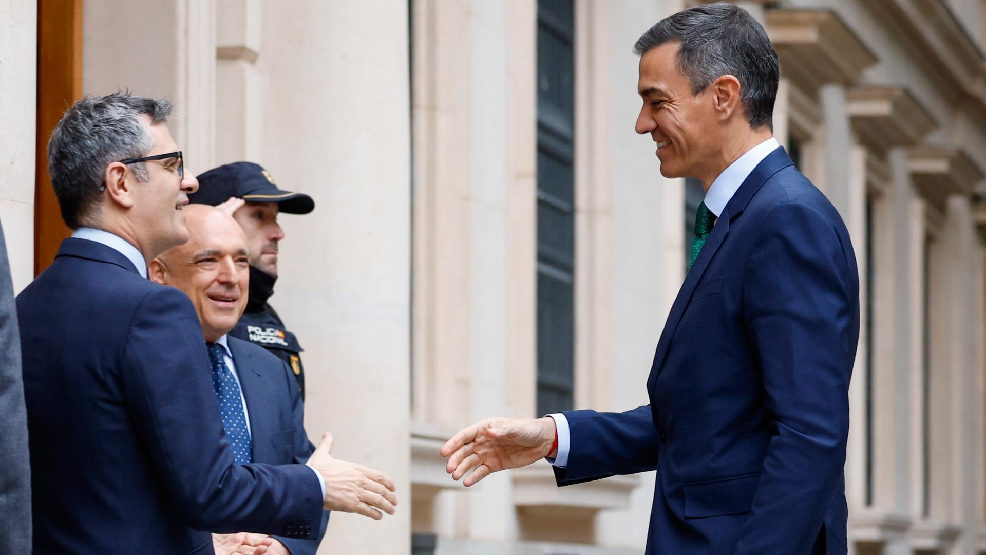 Pedro Sánchez, a su llegada al Senado