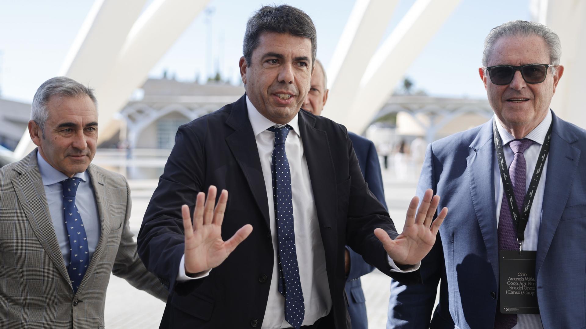 El president de la Generalitat, Carlos Mazón asiste este jueves a la apertura del Congreso de Cooperatives Agro-alimentàries de la Comunitat Valenciana