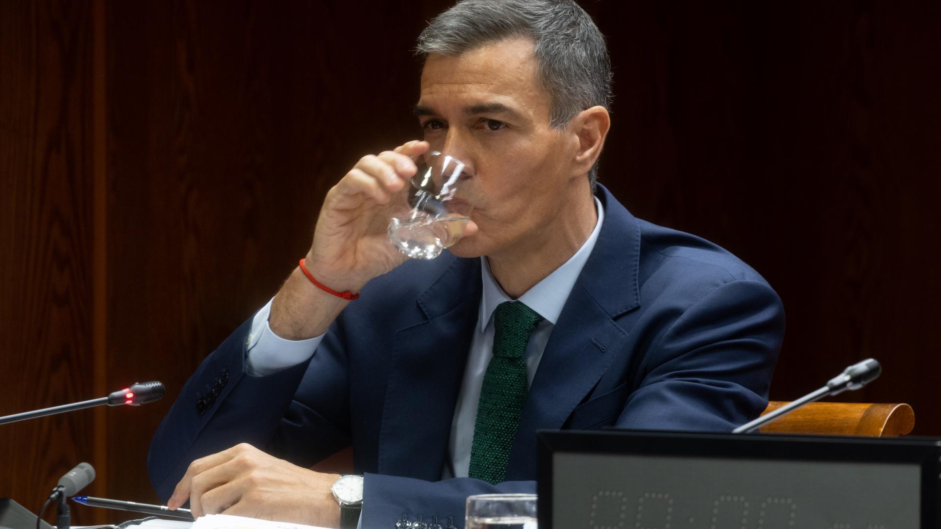 El presidente del Gobierno, Pedro Sánchez, durante la Comisión de Investigación sobre el 'caso Koldo', en el Senado