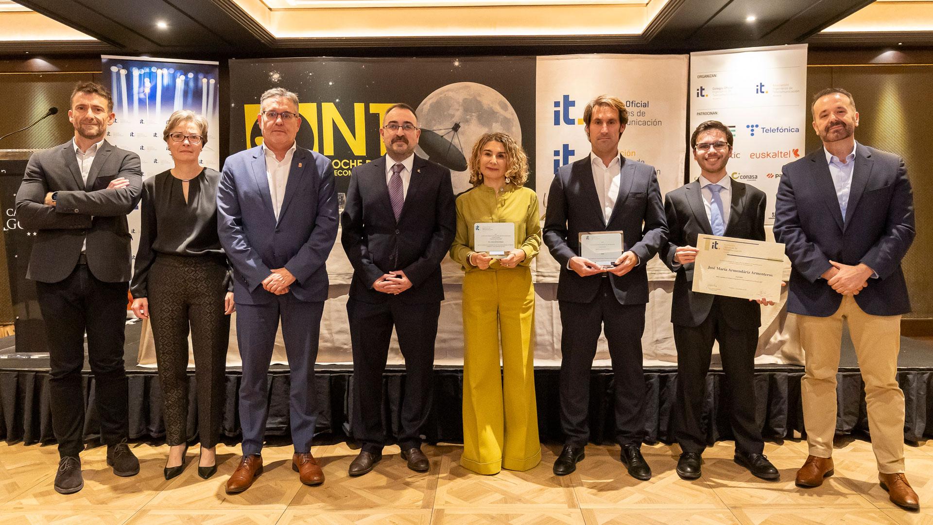 La Asociación Navarra de Ingenieros de Telecomunicación (ANIT) entregó sus premios a la ingeniera Ainhoa Remírez, a José María Armendáriz y a la empresa Kunak
