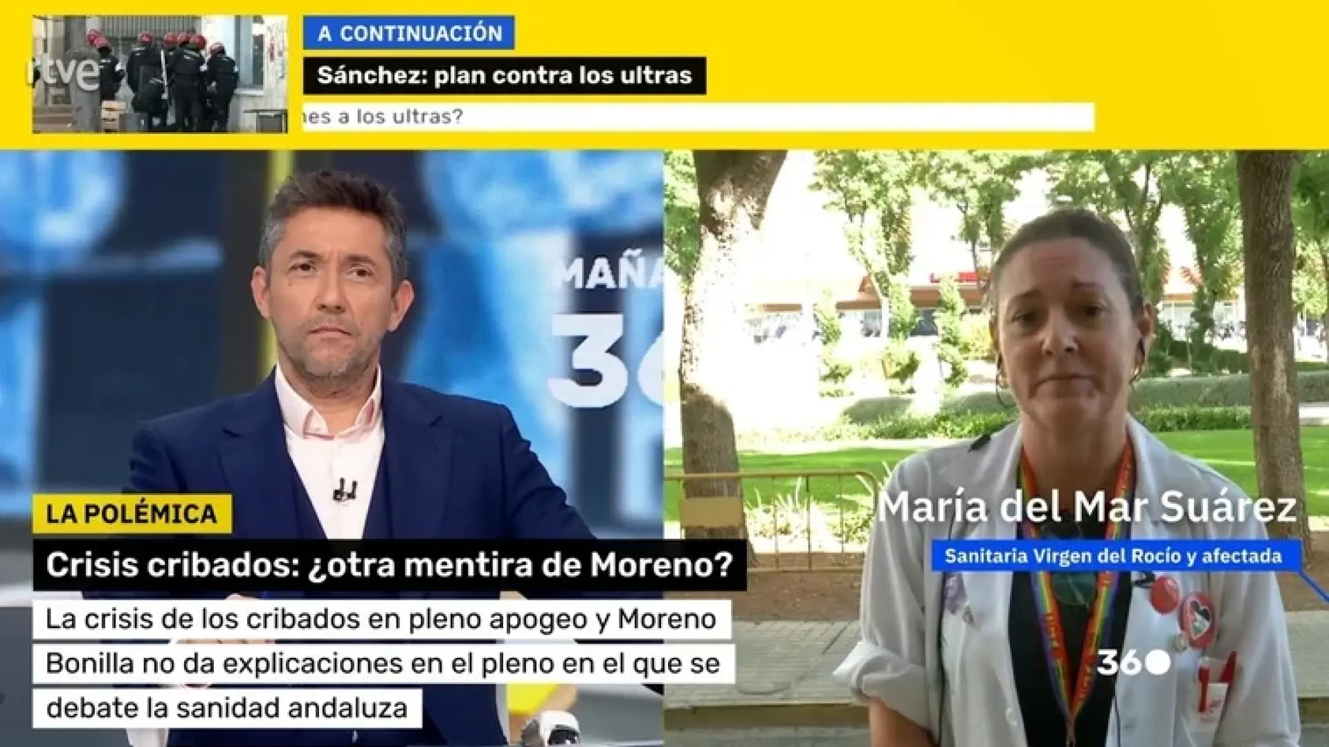 Entrevista de TVE a la supuesta sanitaria de un hospital andaluz