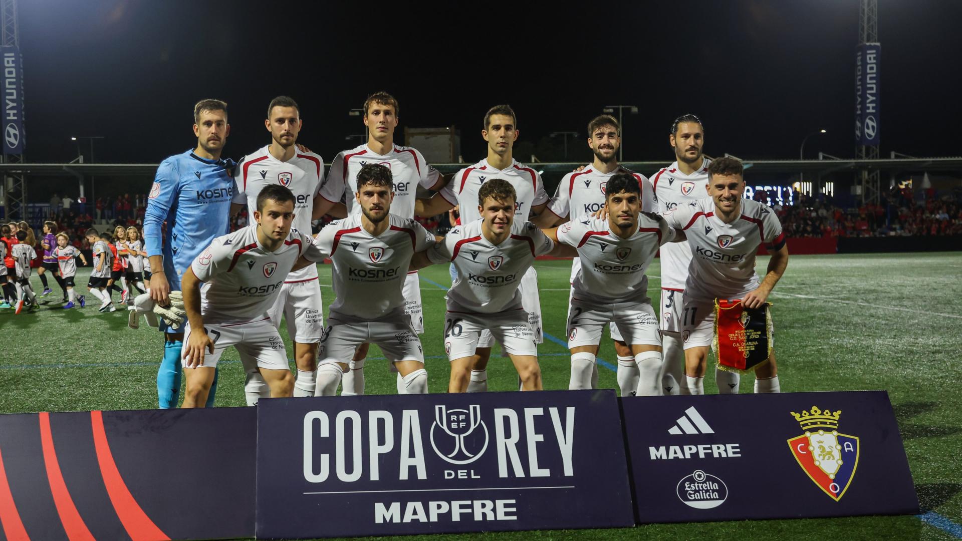 Alineación de Osasuna contra el Sant Jordi en la primera eliminatoria de la Copa del Rey