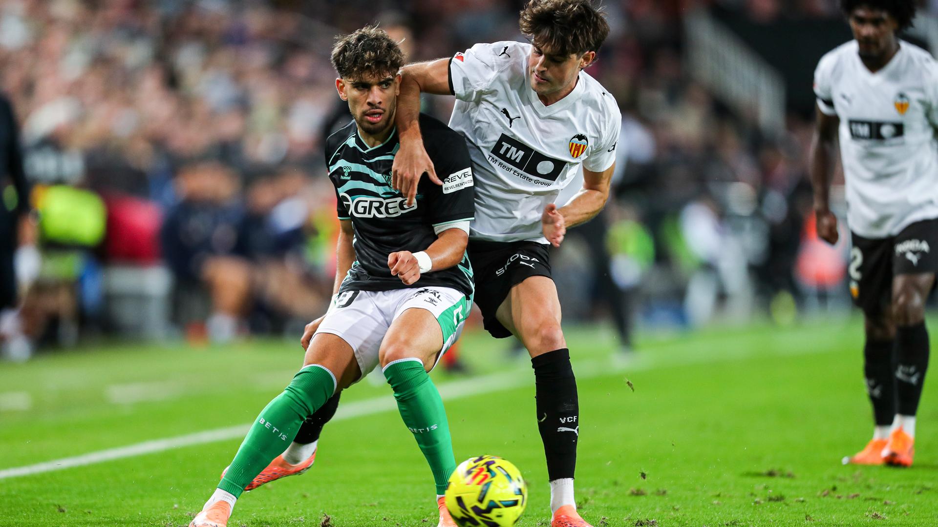Abde durante el partido entre Valencia y Betis