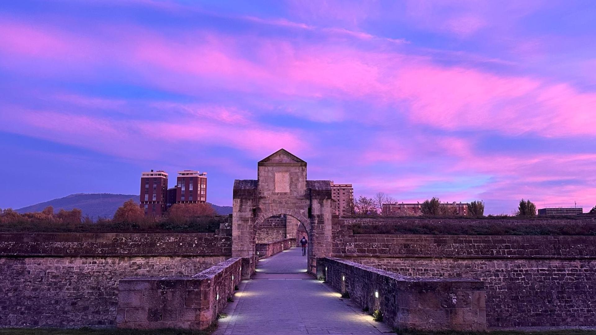 Amaneciendo en la Ciudadela de Pamplona