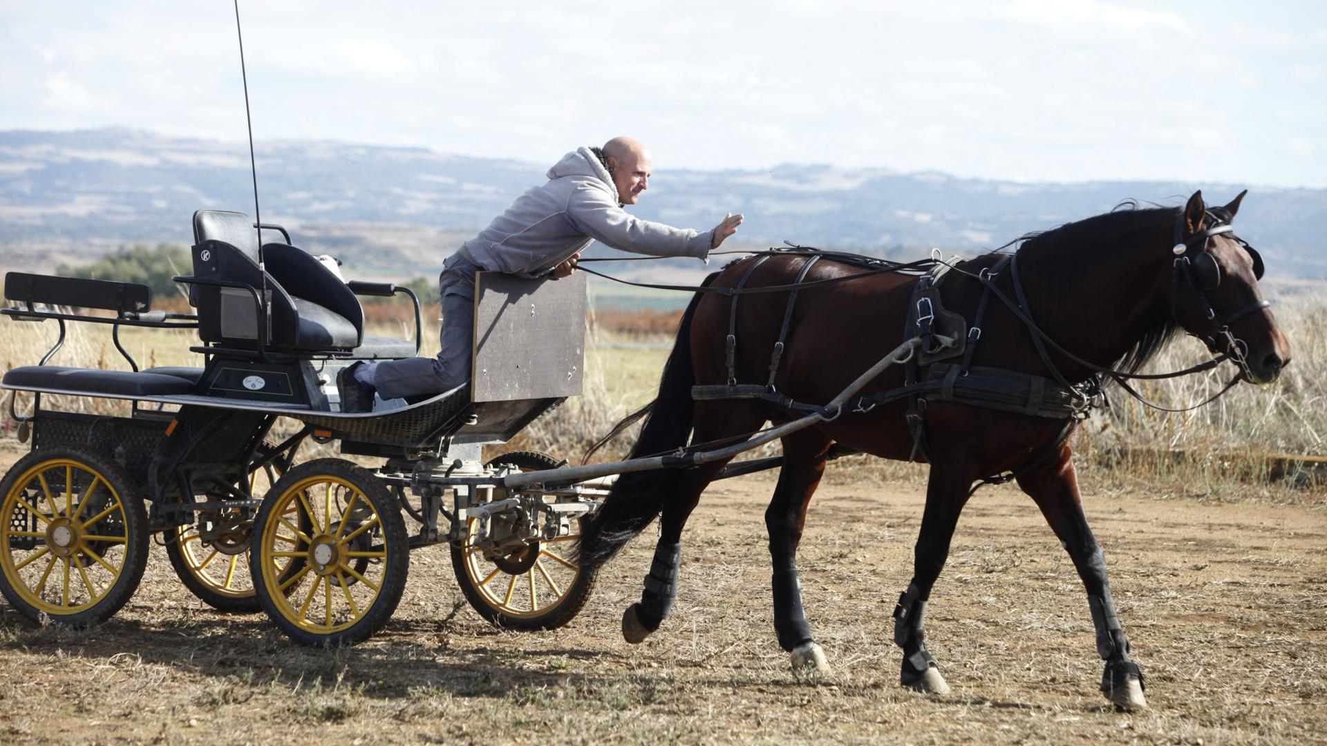 Al finalizar la hora de entrenamiento, Iriarte acaricia a su caballo en un gesto de agradecimiento.