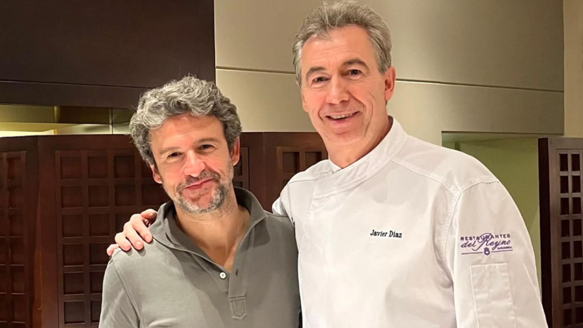 El actor Diego Martín, junto al chef Javier Díaz, del restaurante Alhambra
