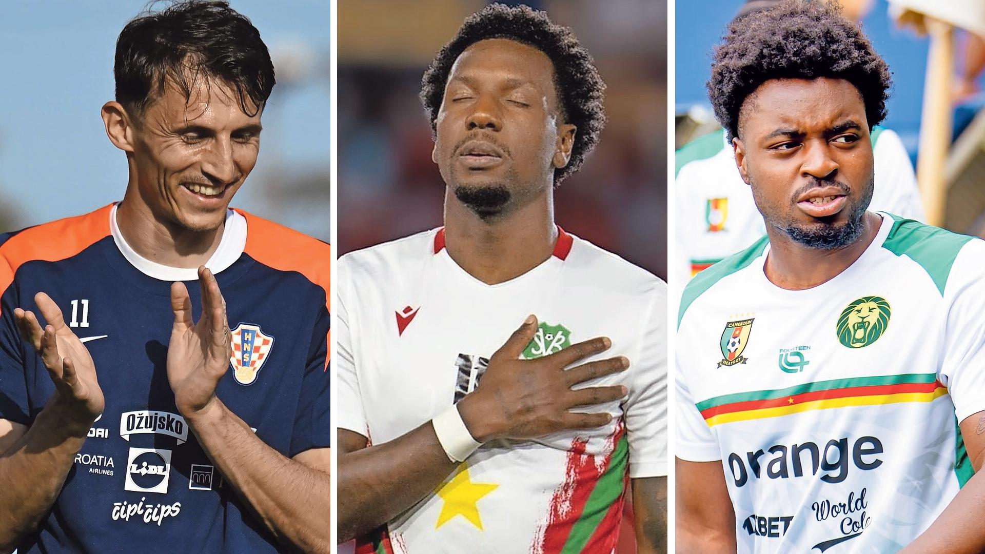 Ante Budimir, Sheraldo Becker y Enzo Boyomo con sus respectivas selecciones