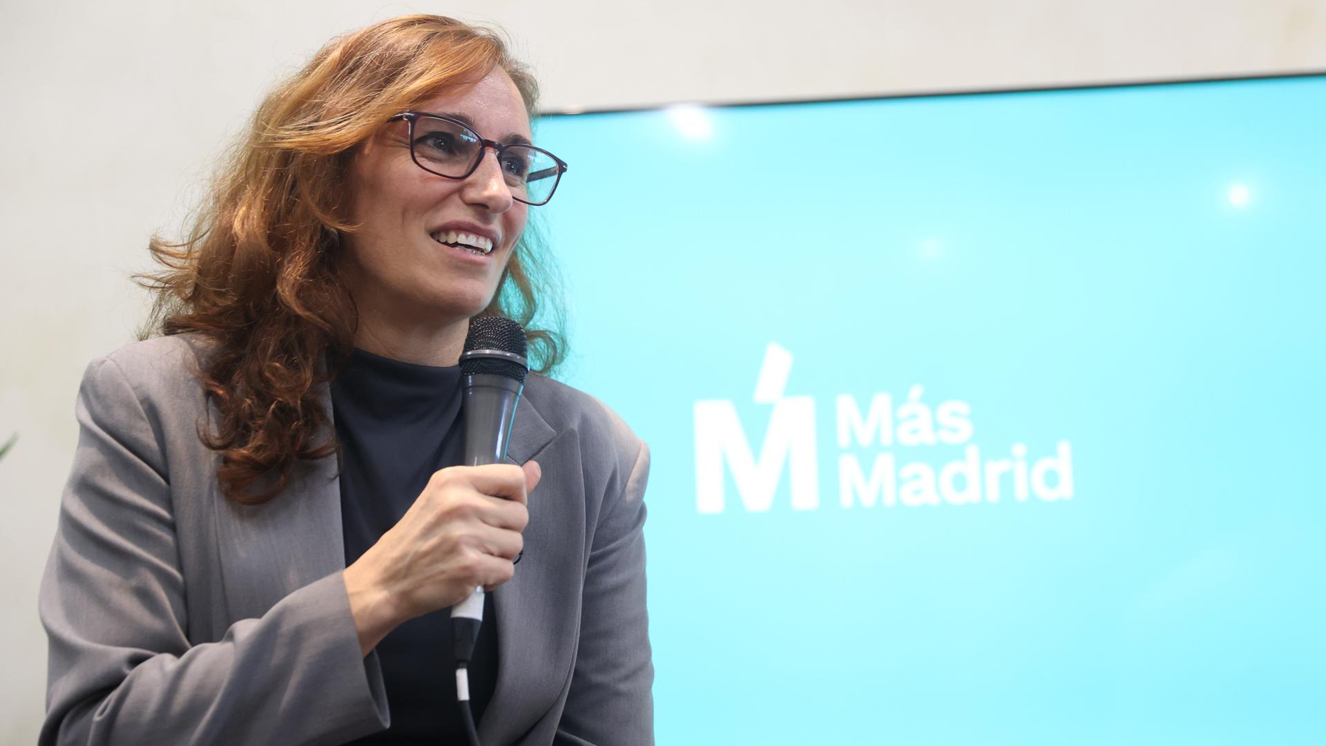La ministra de Sanidad, Mónica García, en el acto político '2 años gobernando' de Más Madrid