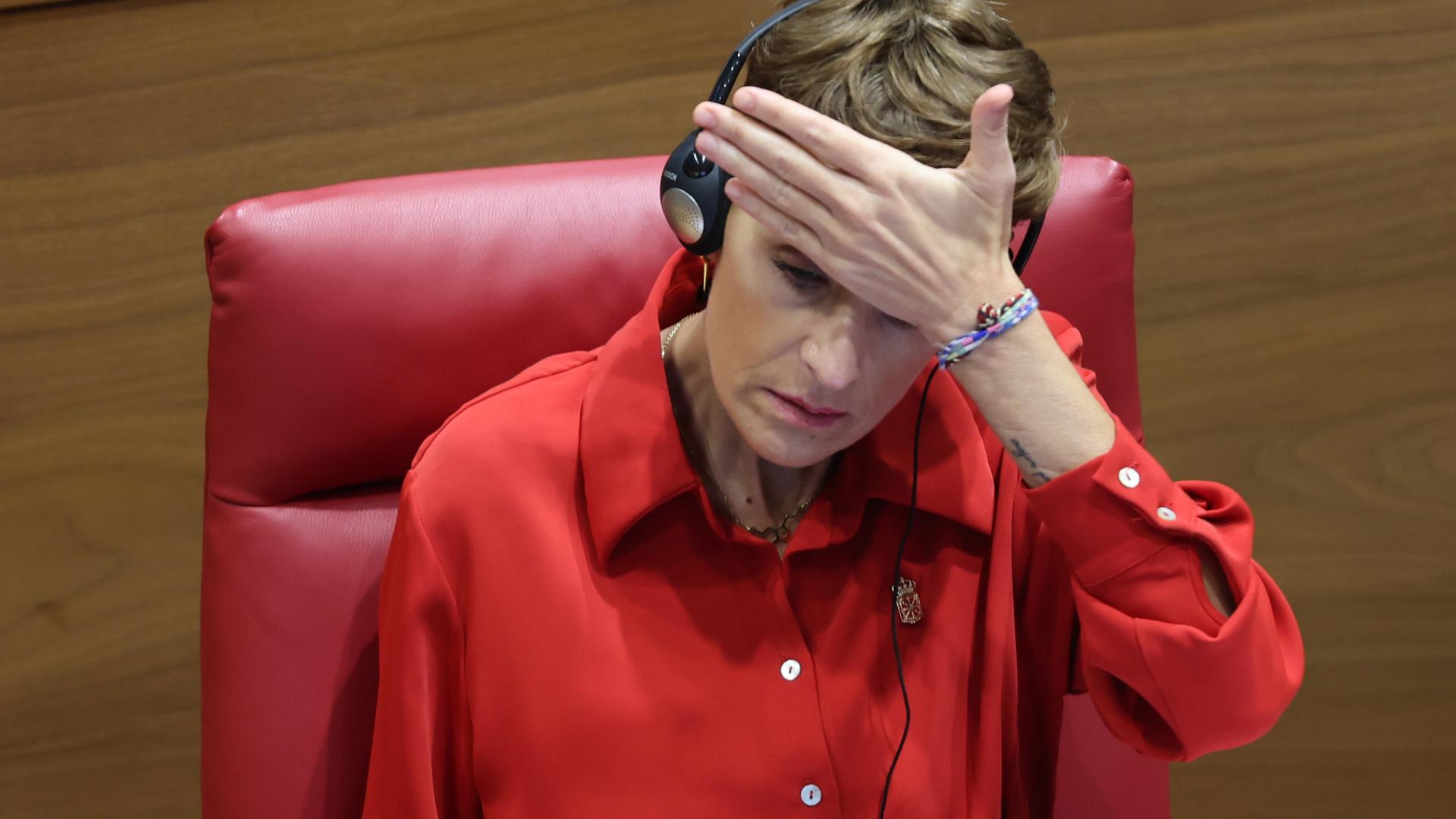 La presidenta Chivite, durante el debate sobre el estado de la Comunidad