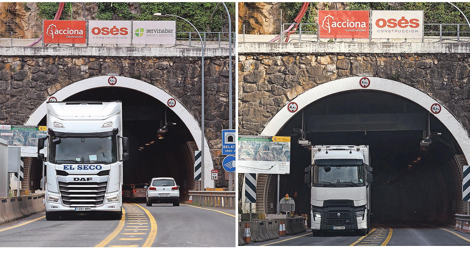 SERVINABAR YA NO ESTÁ La imagen de la izquierda se tomó el pasado 2 de agosto y la de la derecha, el 11 de noviembre. El cartel de Servinabar ya no figura en las obras del túnel /