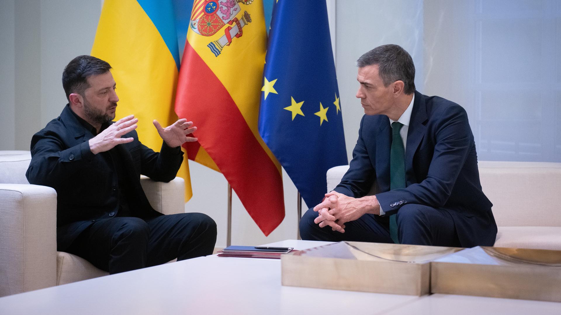 Zelenski y Sánchez, este martes en su encuentro en el Palacio de la Moncloa