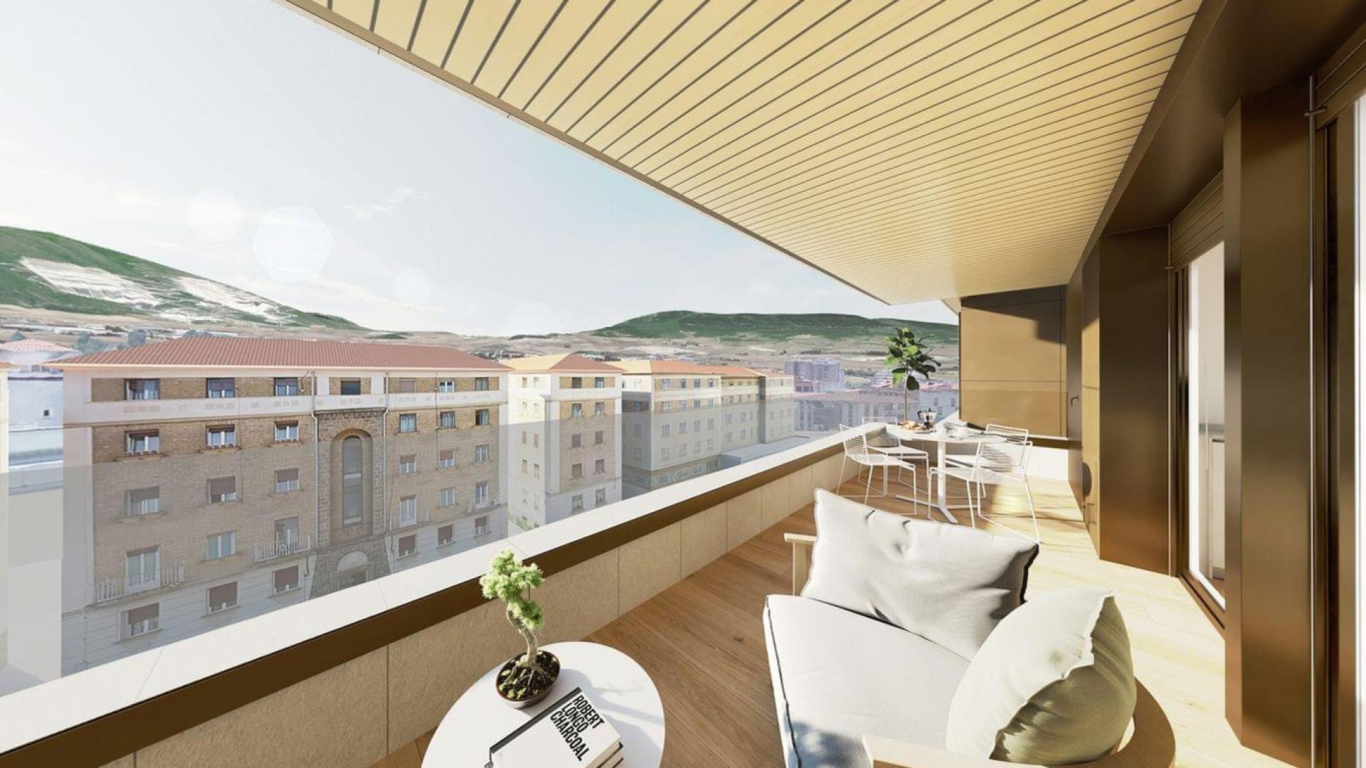 Terraza con vistas al sur de Pamplona