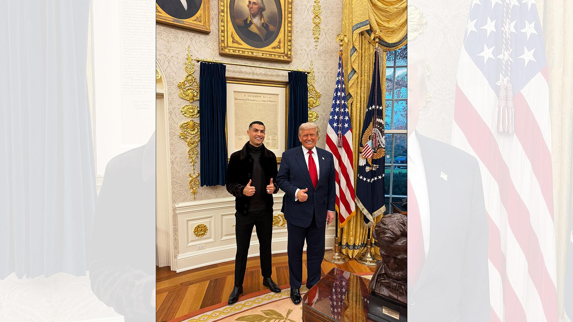Cristiano Ronaldo y Donald Trump en la Casa Blanca /