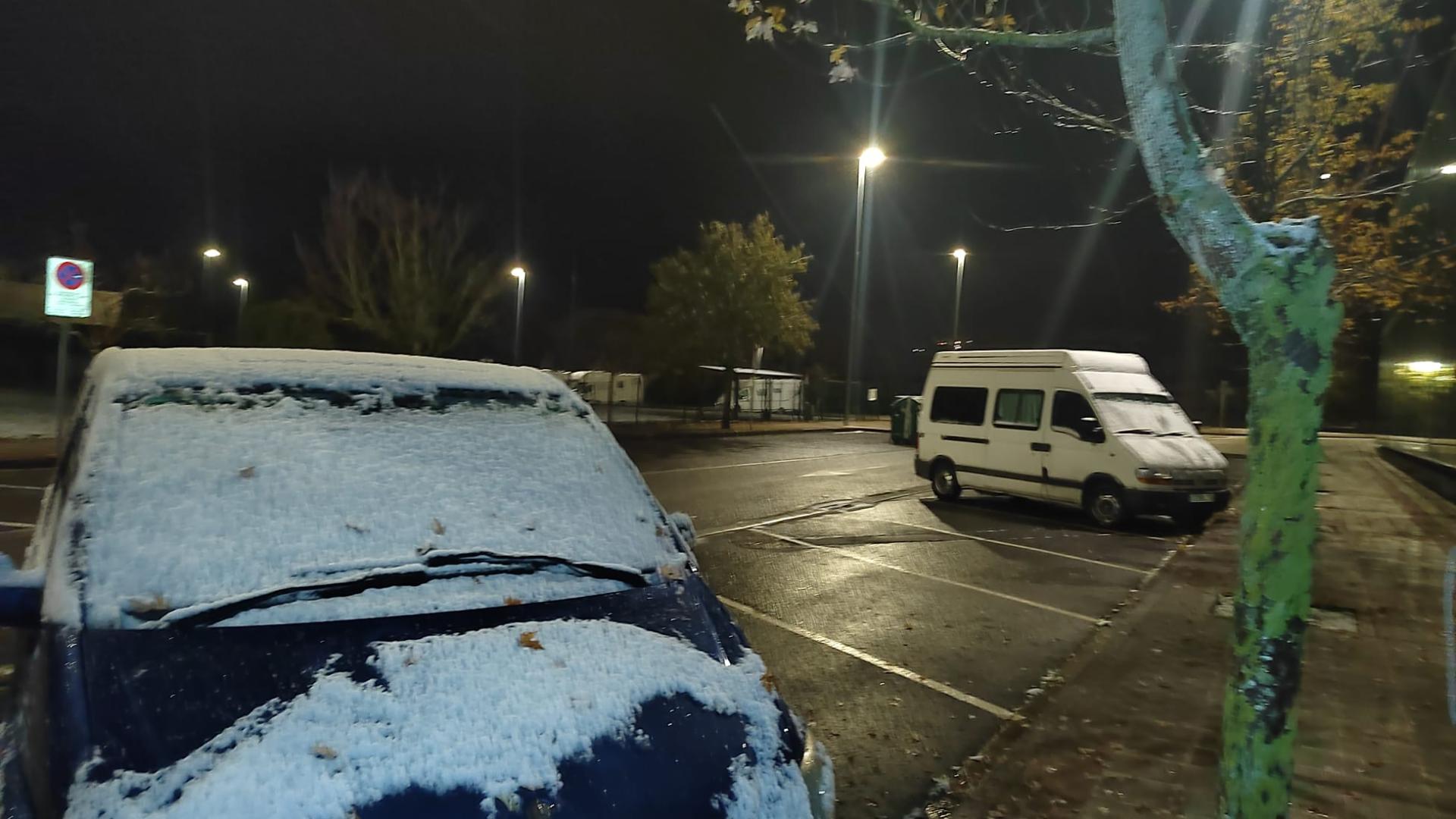 Sarriguren, con una fina capa de nieve