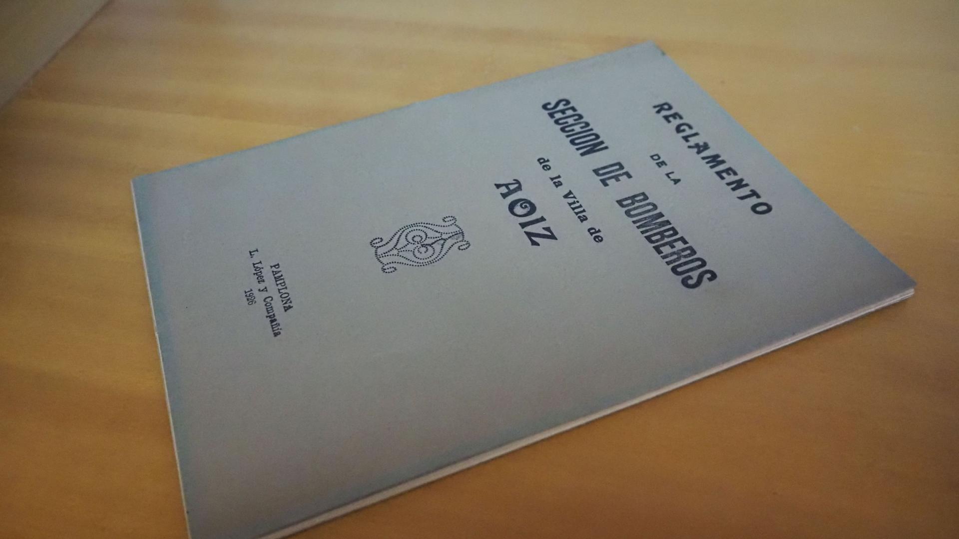 Primer reglamento de los bomberos de Aoiz (1925)