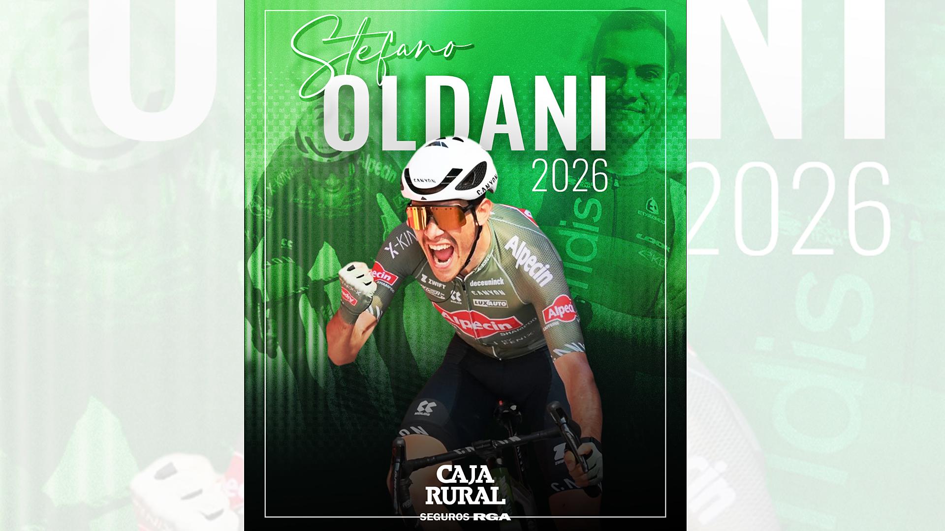 Imagen publicada en redes por el equipo Caja Rural-Seguros RGA tras el anuncio del fichaje de Stefano Oldani /