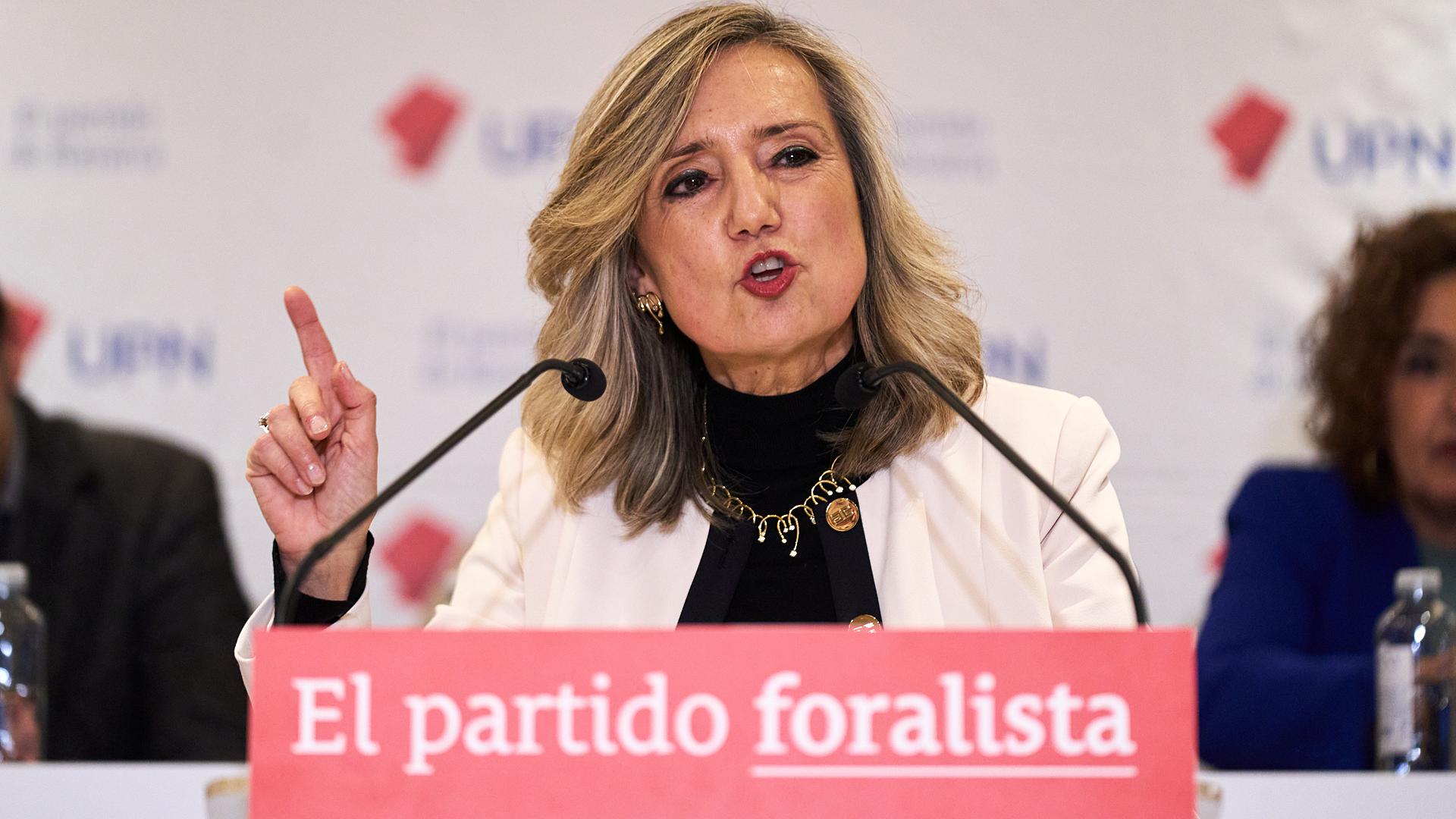 Cristina Ibarrola durante su discurso en el Comité Político de UPN celebrado este viernes, 21 de noviembre /