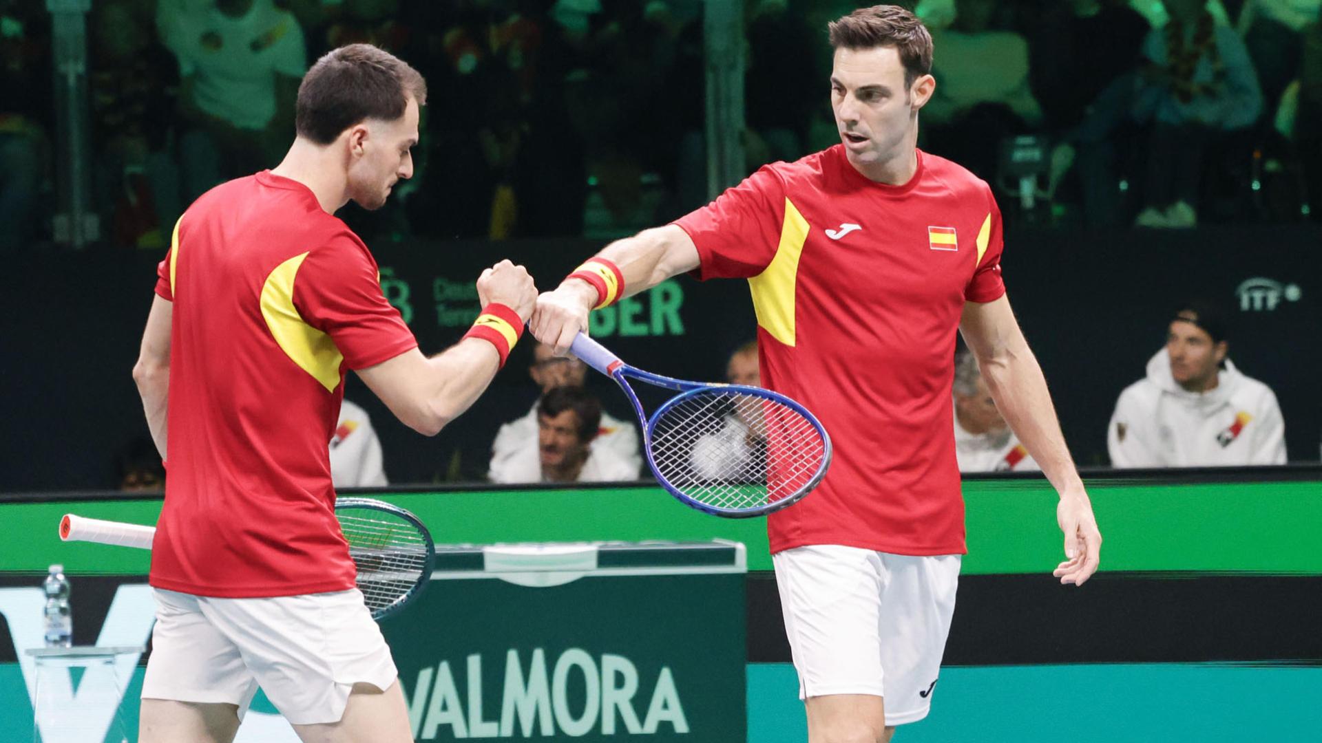 Marcel Granollers y Pedro Martínez, en un momento del dobles ante Kevin Krawietz y Tim Pütz