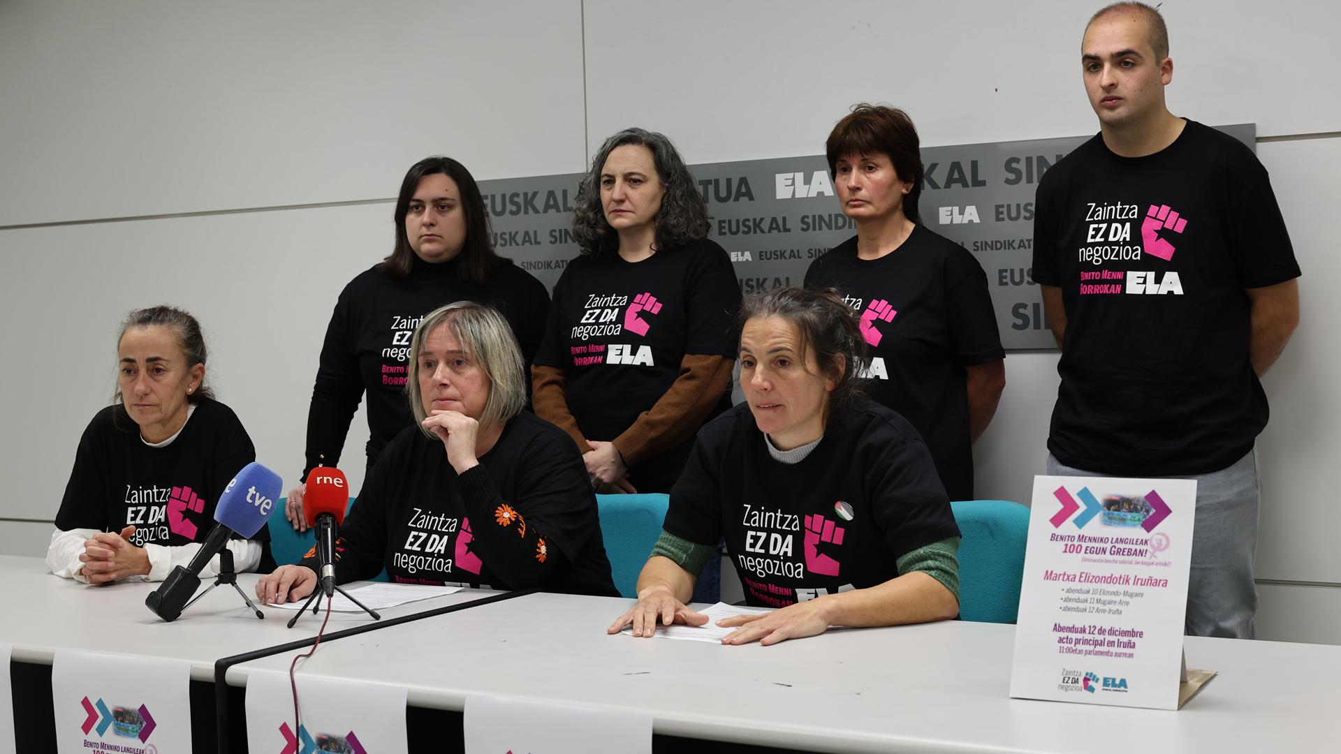 La plantilla de Benito Menni de Elizondo cumple un año y más de 100 días de huelga