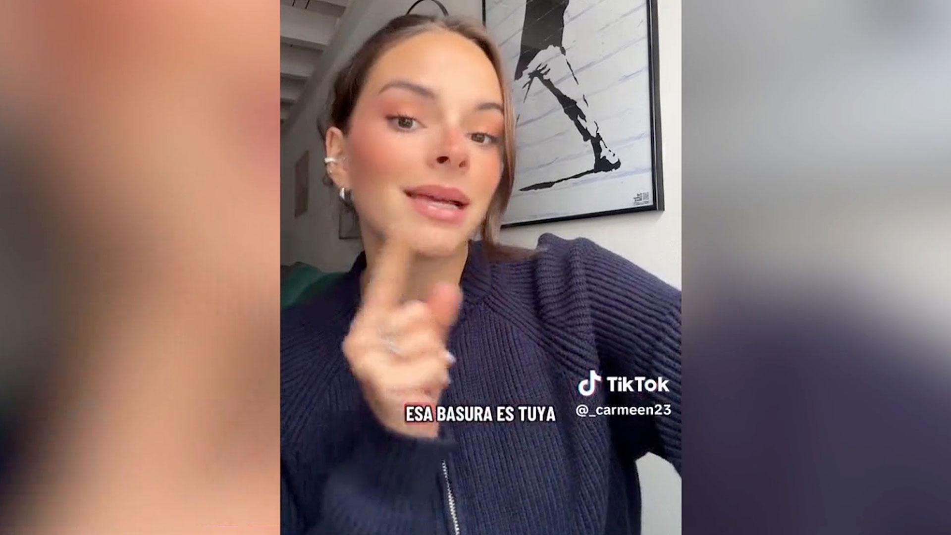Una imagen del vídeo que la joven española que vive en Ámsterdam ha publicado en TikTok
