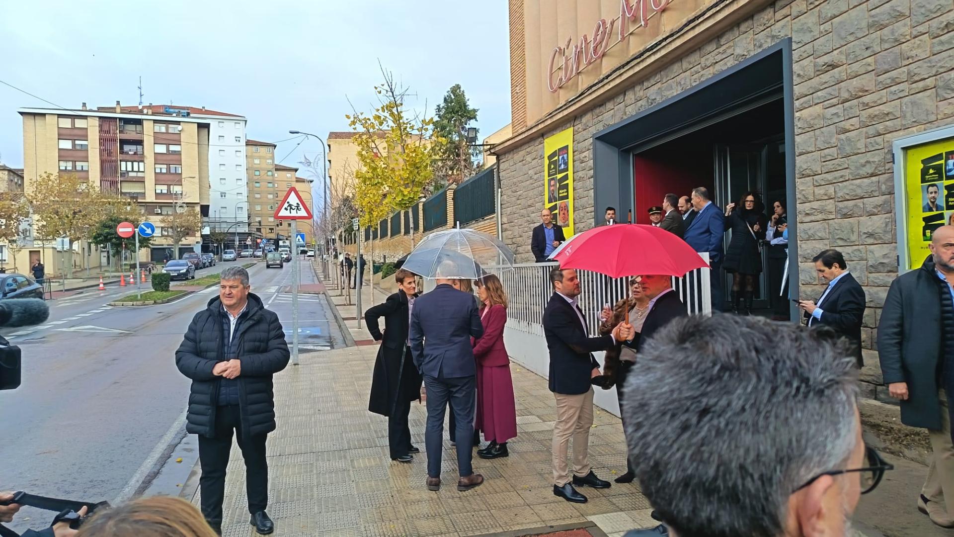 María Chivite, a su llegada a Tudela