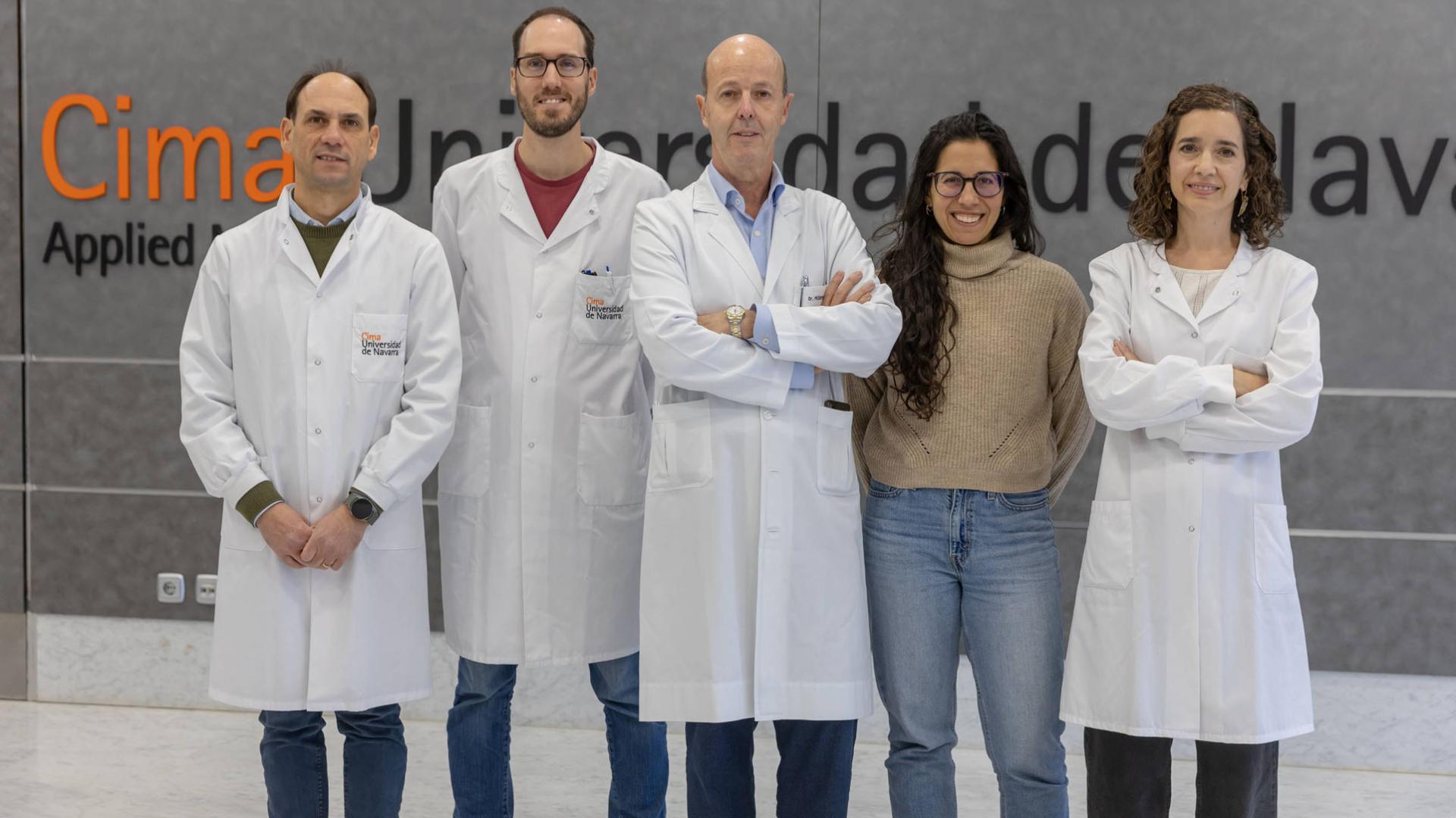 Diego Alignani, Patxi San Martín, Felipe Prósper, Núria Planell y Teresa Ezponda, del Cima Universidad de Navarra