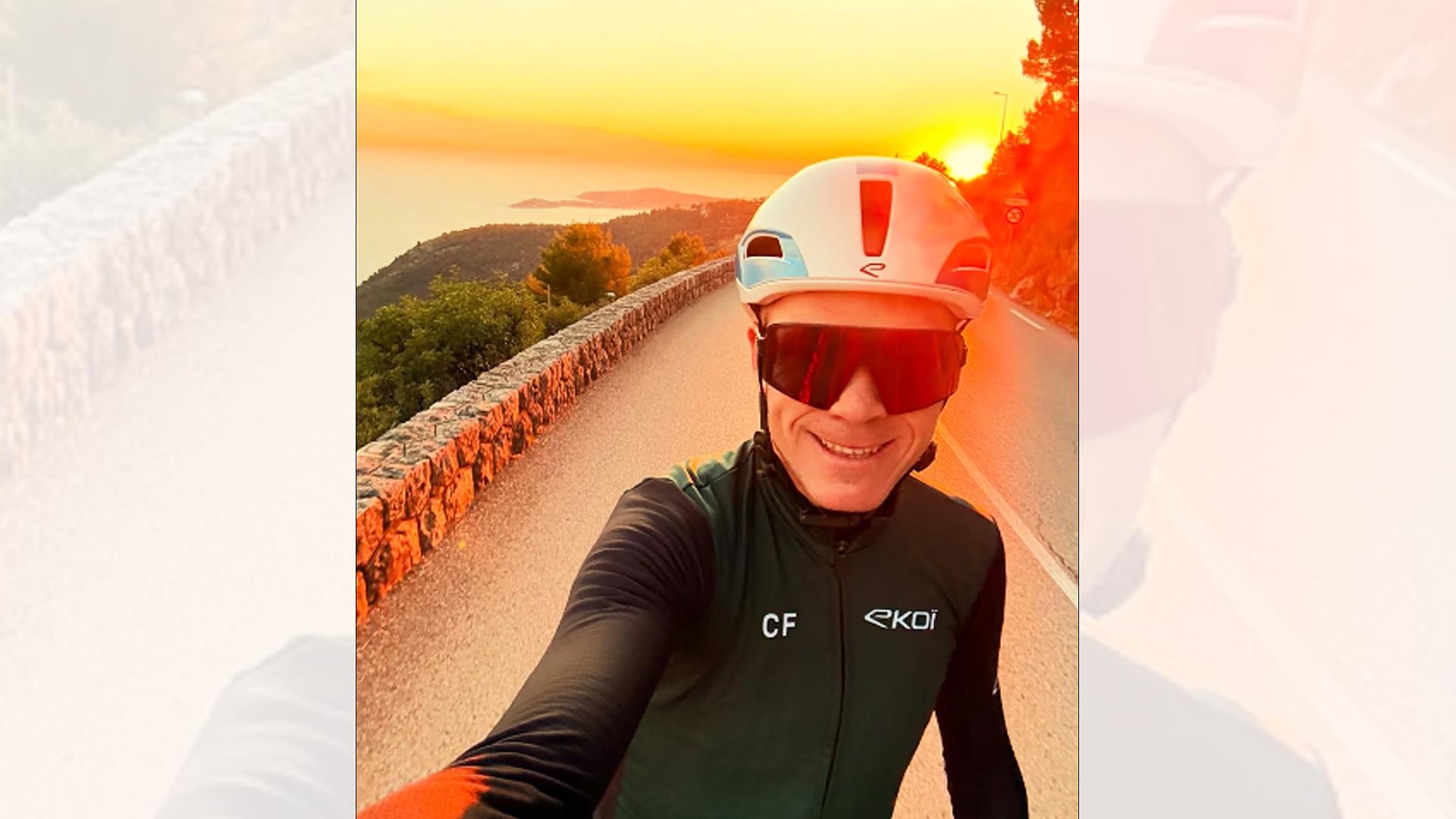 El británico Chris Froome en una imagen subida a sus redes sociales durante un entrenamiento