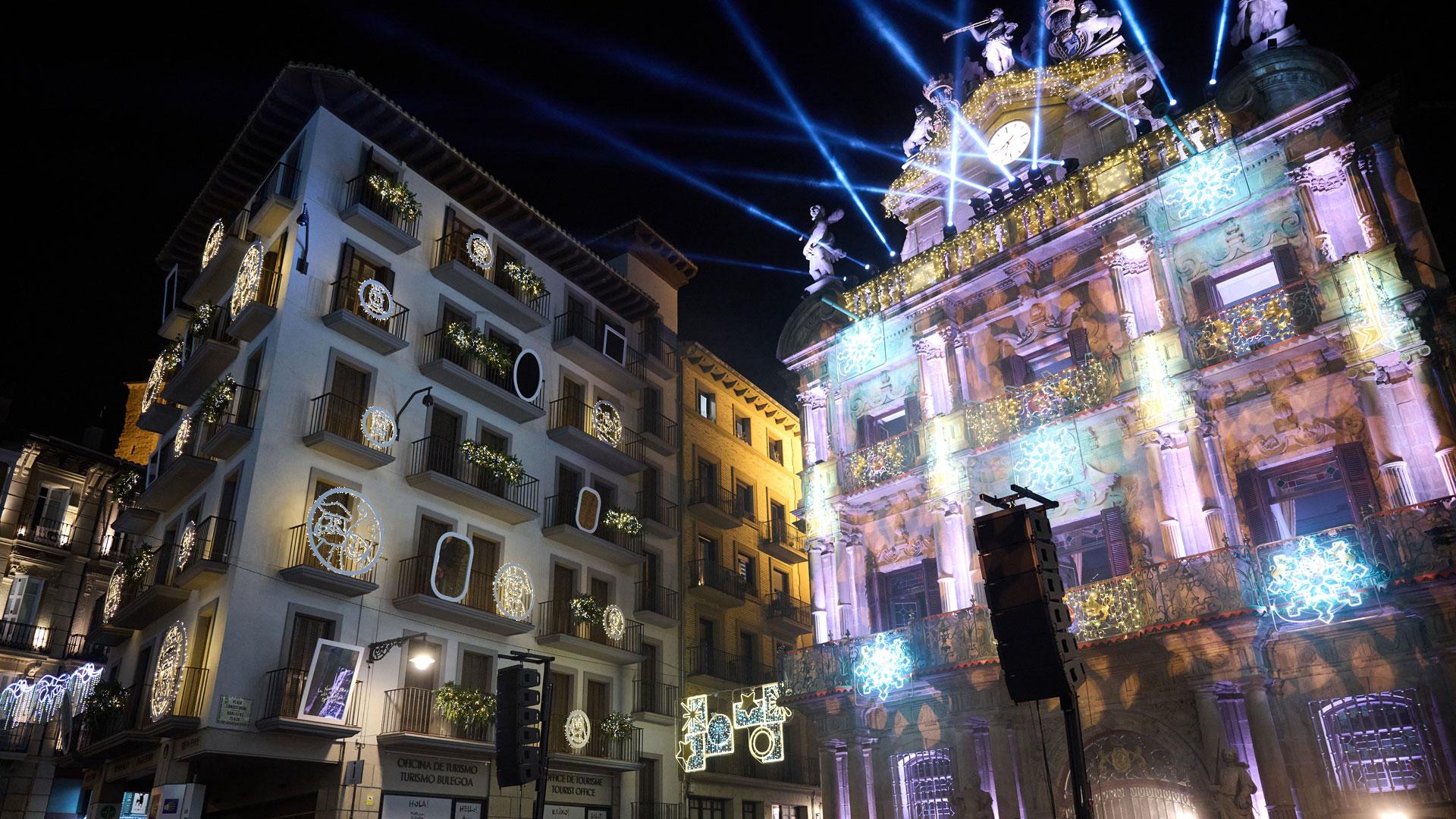 Encendido de las luces navideñas de Pamplona en 2024