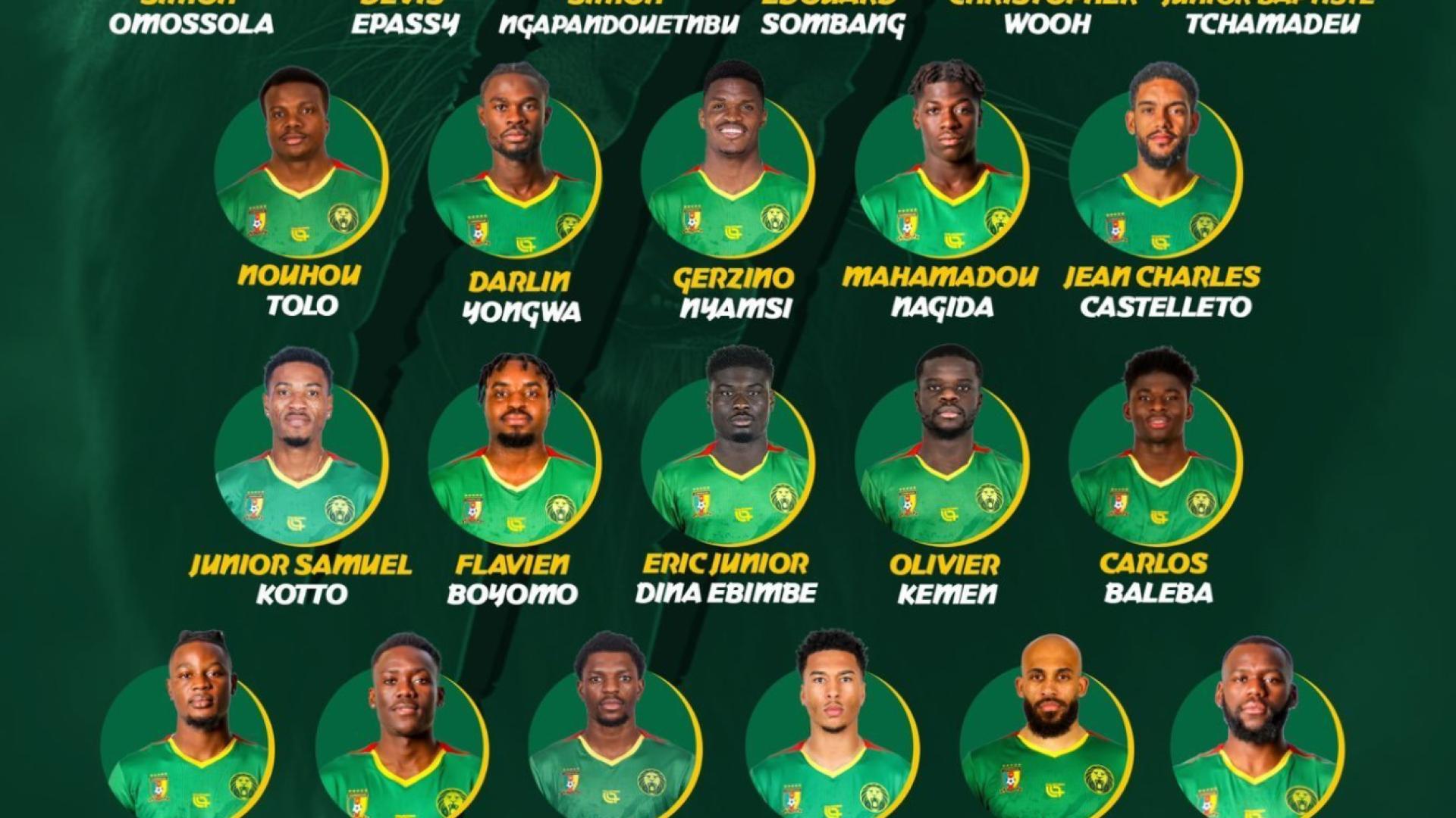 La lista oficial de convocados de Camerún