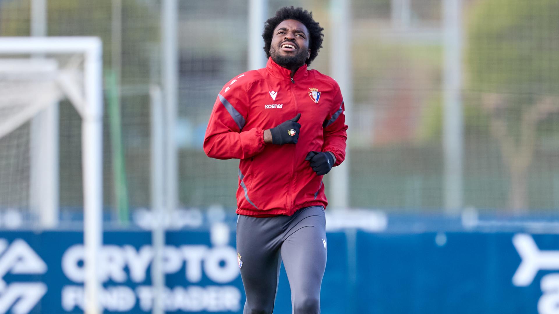 Enzo Boyomo, en la sesión de recuperación del domingo