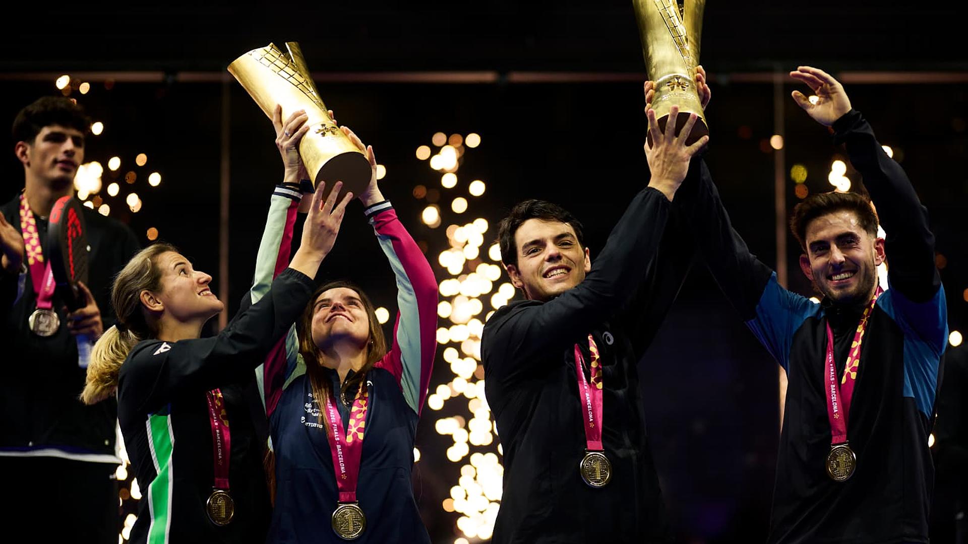 De izda. a dcha., Arianda ánchez, Paula Josemaria, Coki Nieto y Jon Sanz, vencedores en las Finals de 2024 en Barcelona /