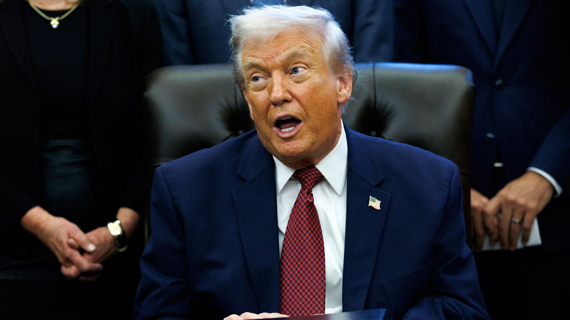 El presidente de Estados Unidos, Donald Trump, en una rueda de prensa en la Casa Blanca