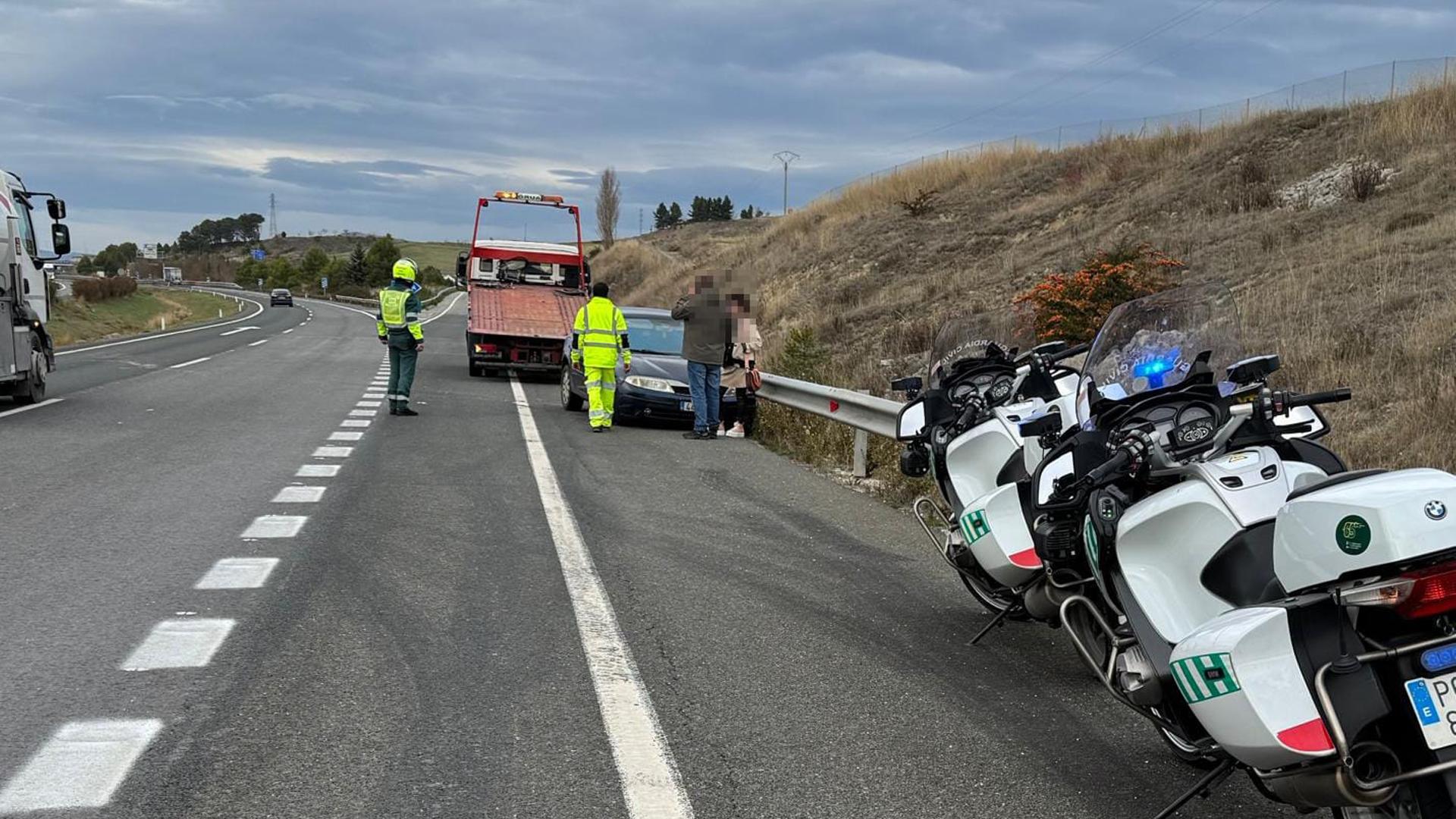 Herida una mujer de 65 años en un accidente vial en la AP-15, a la altura de Elorz