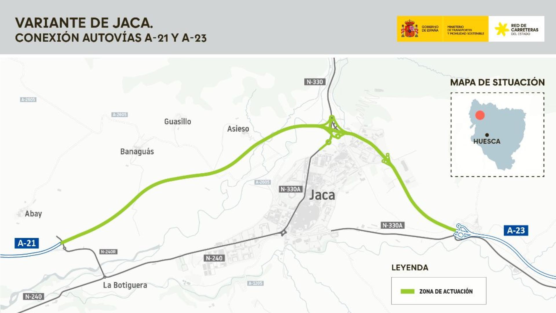 La nueva variante discurrirá al norte de Jaca