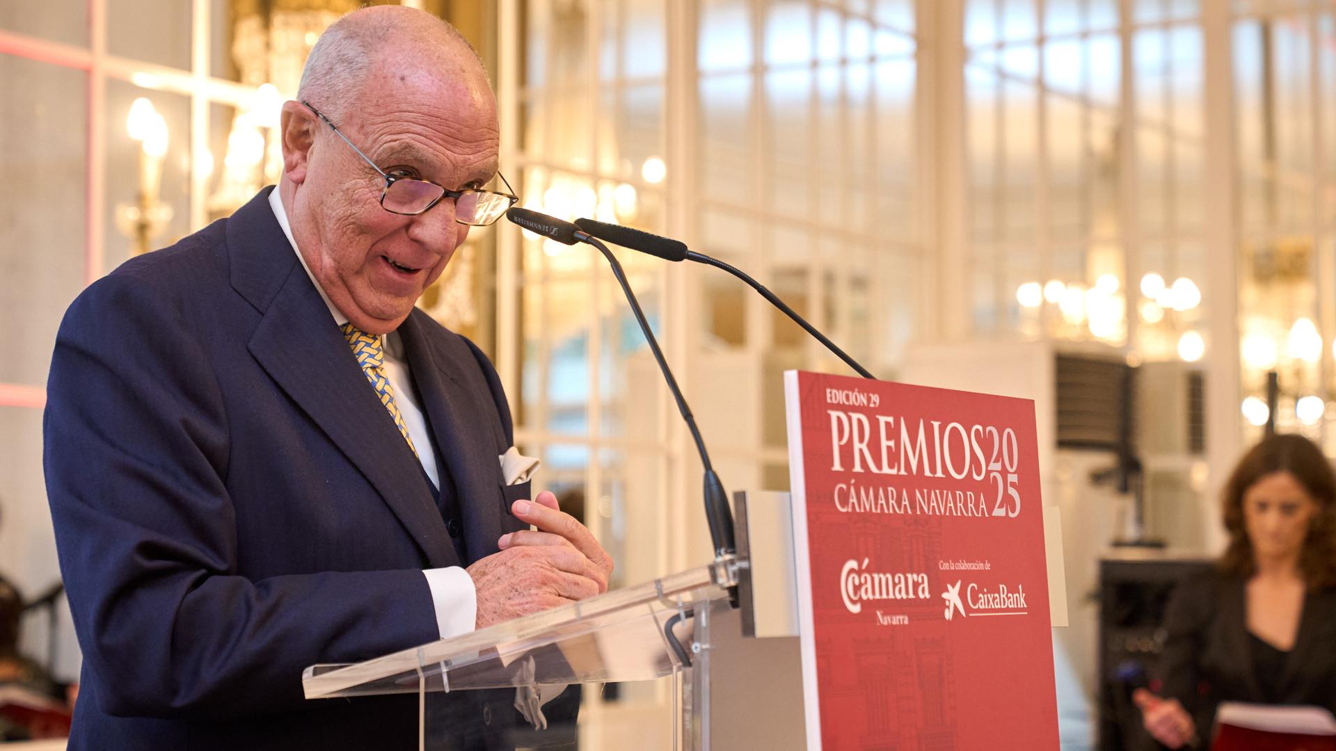 Javier Taberna, en la entrega de los premios Cámara de Comercio 2025
