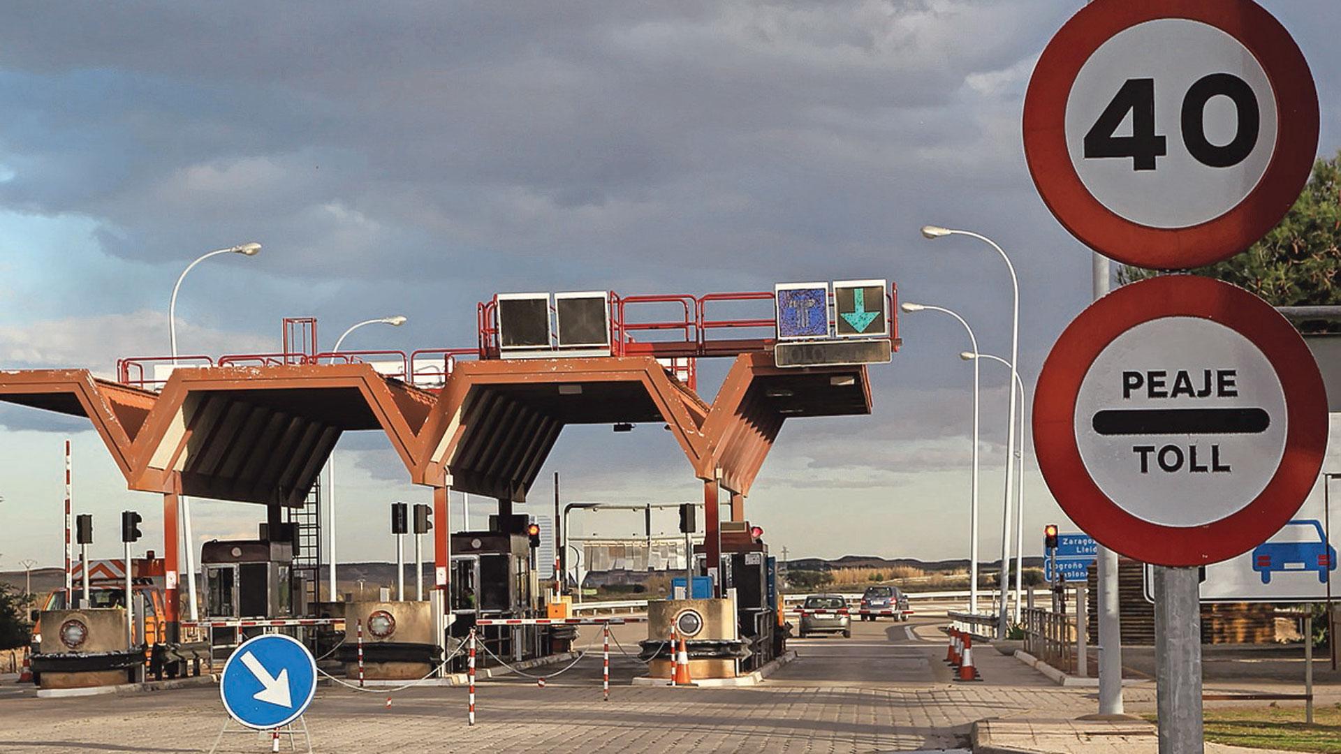 Peaje de la autopista AP-68 en Tudela, en una imagen de 2010