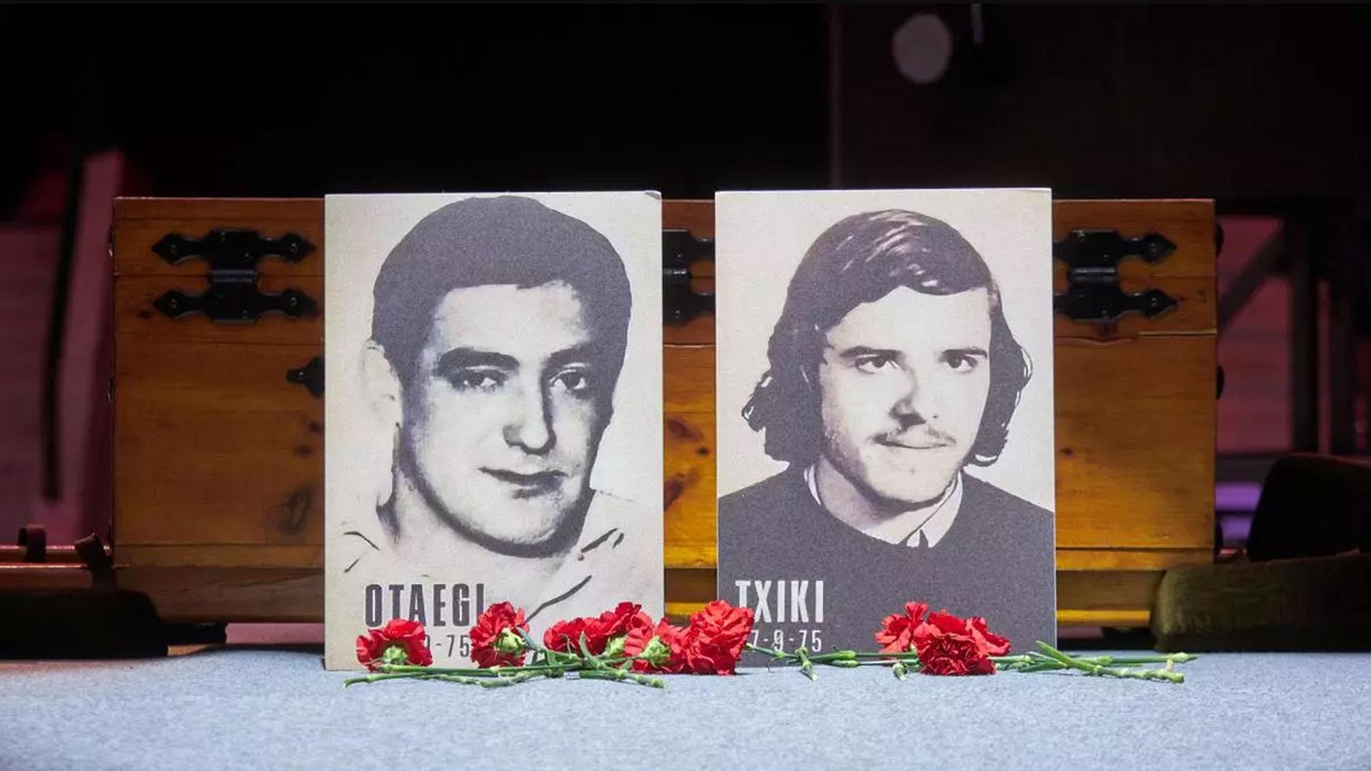 Los rostros de Otaegi y 'Txiki', en un homenaje organizado con motivo del quincuagésimo aniversario de su fusilamiento