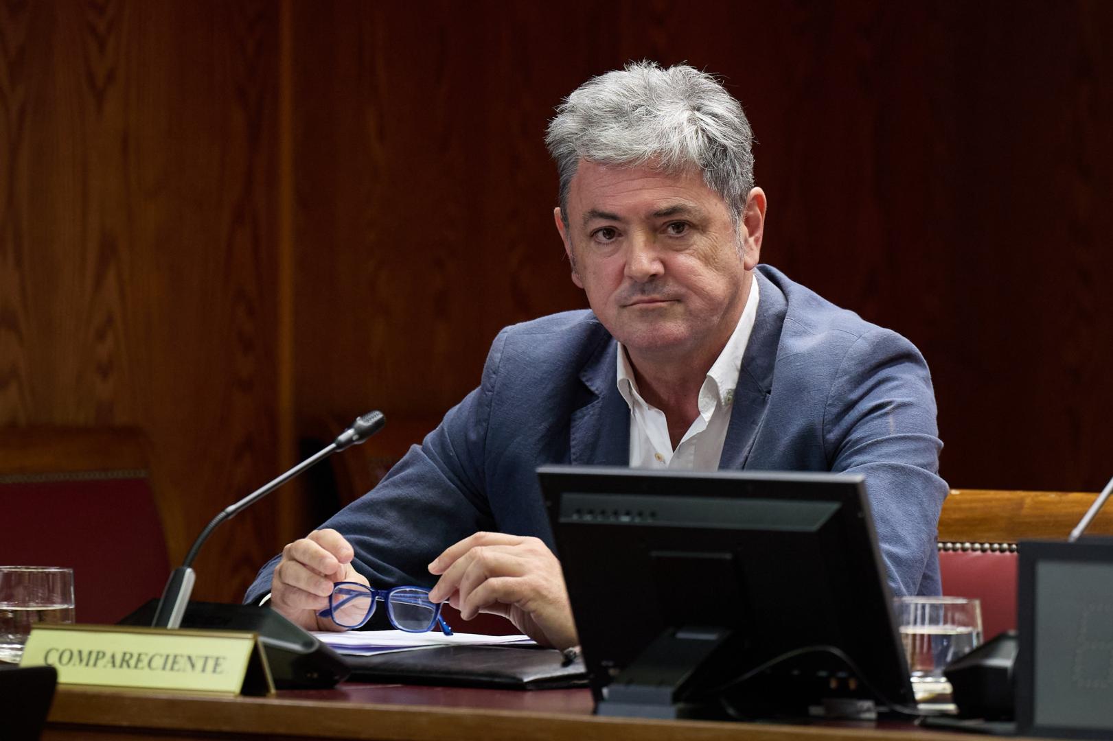 Antxon Alonso durante su comparecencia en la comisión de investigación del Senado.