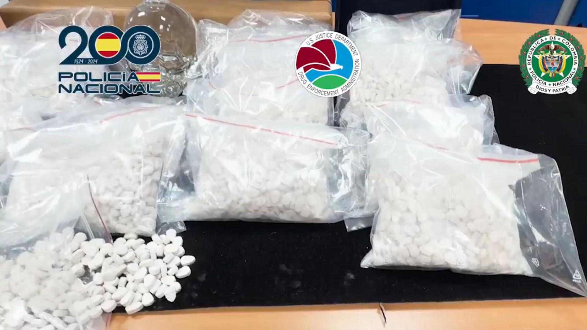 Pastillas de heroína interceptadas por la Policía Nacional