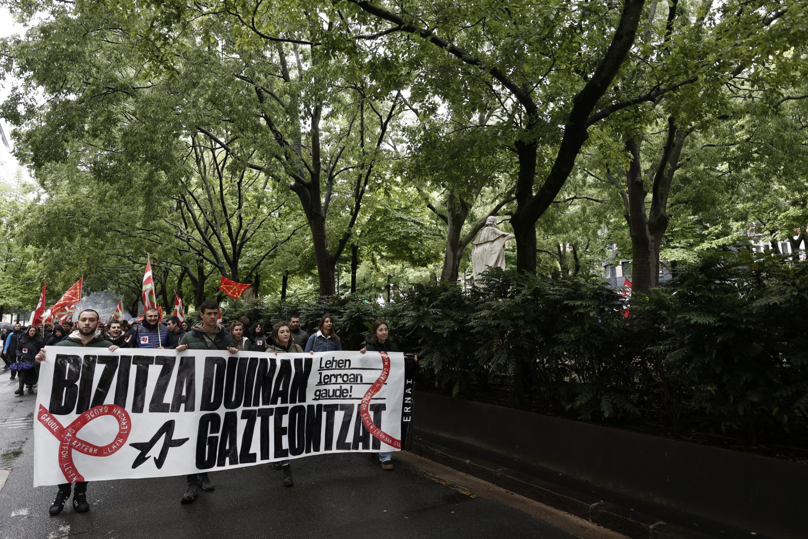 Manifestación convocada en Pamplona por Ernai, los jóvenes de Sortu, hace un año