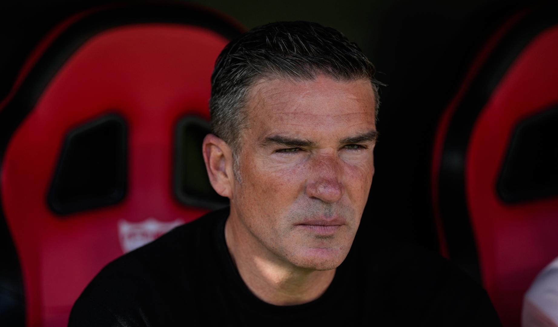 Luis Carrión durante el encuentro entre Sevilla y Real Oviedo