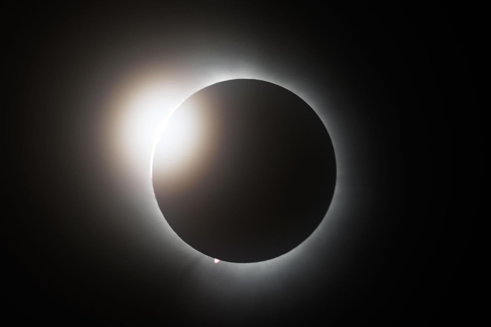 Eclipse total de sol que se vio en Huntington, Estados Unidos, el 8 de abril de 2024