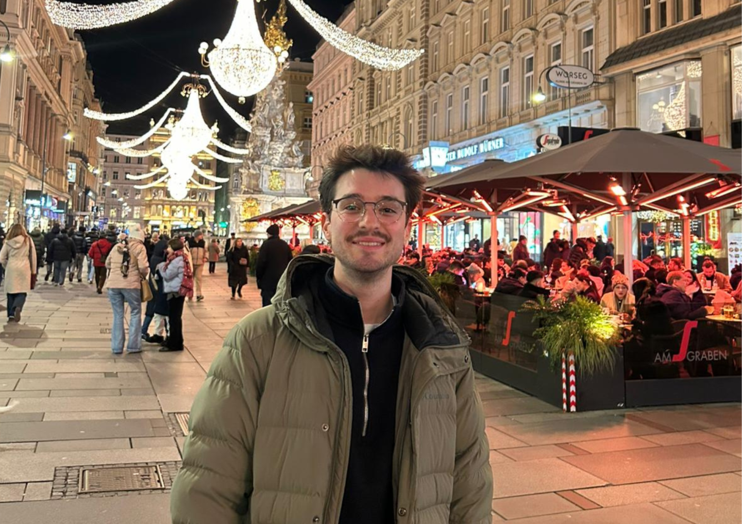 Mario Sanz Sanz, investigador de Arguedas, en una imagen en Viena