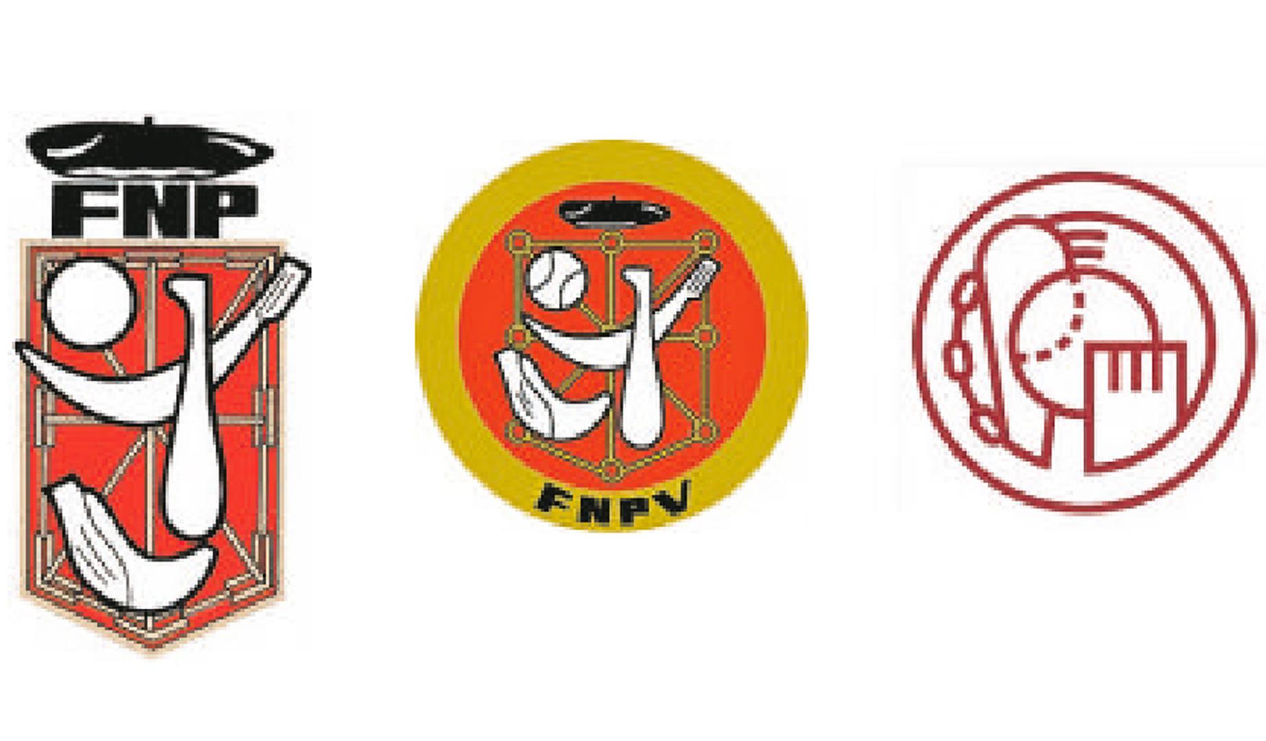 Evolución de los logotipos de la Federación Navarra de Pelota Vasca (FNPV)