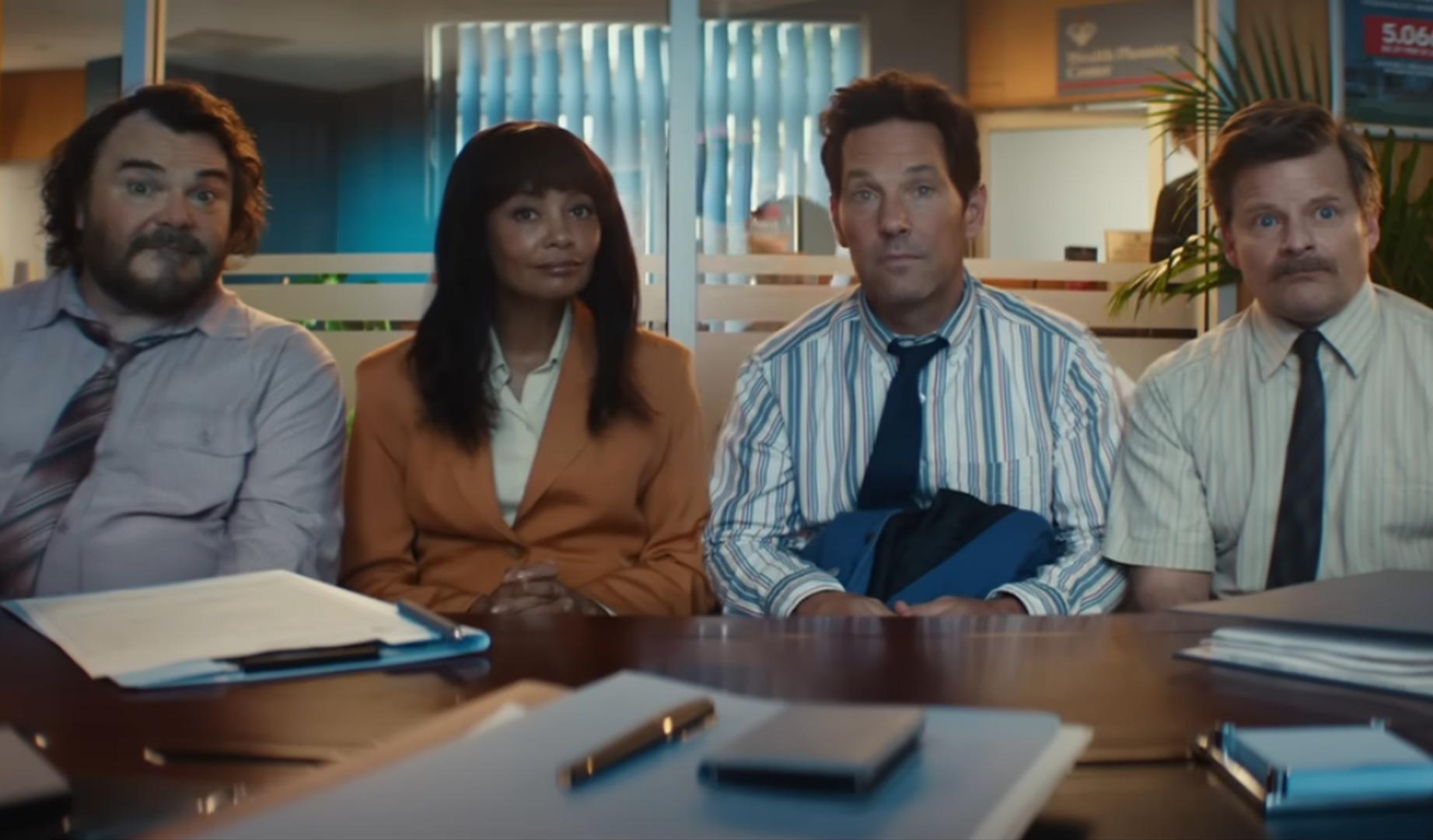 Una captura del tráiler de 'Anaconda' protagonizada por Paul Rudd y Jack Black