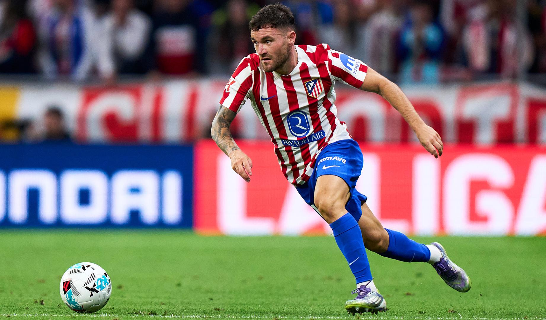 Javi Galán, en un partido anterior con el Atlético de Madrid