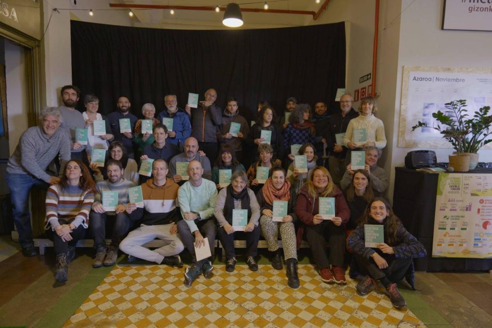 Representantes de las entidades que han participado en la Auditoria de REAS, en el acto de presentación celebrado en Geltoki